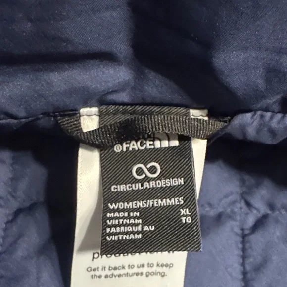 The North Face Dark Blue Quilted Jacket - Picture 2 of 2